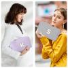 Huifen Personalized Initial Makeup Bag A-Z, Travel Toiletry Bag Preppy Make Up Bag Cosmetic Pouch Makeup Organizer for Women Birthday Christmas Gifts for Teen Girls Trendy Stuff (Purple, R) view 2