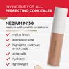 Mirabella Invincible For All Perfecting Under Eye Concealer Full Coverage - Hydrating Makeup Concealer for Dark Circles, Fine Lines & Wrinkles w/Hyaluronic Acid - Medium M150 view 3