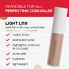 Mirabella Invincible For All Perfecting Under Eye Concealer Full Coverage - Hydrating Makeup Concealer for Dark Circles, Fine Lines & Wrinkles w/Hyaluronic Acid - Light L90 view 3