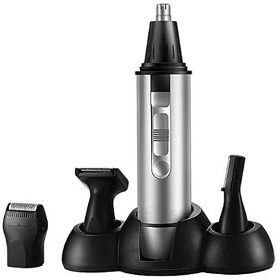 KouRy Nose Ear Hair Trimmer, 4 in 1 Men Hair Trimmer Set for Nose, Ear, and Sideburns Face, Beard, Cordless USB Washable Groomer Ideal Gifts