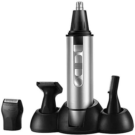 KouRy Nose Ear Hair Trimmer, 4 in 1 Men Hair Trimmer Set for Nose, Ear, and Sideburns Face, Beard, Cordless USB Washable Groomer Ideal Gifts