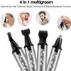 KouRy Nose Ear Hair Trimmer, 4 in 1 Men Hair Trimmer Set for Nose, Ear, and Sideburns Face, Beard, Cordless USB Washable Groomer Ideal Gifts view 3