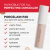 Mirabella Invincible For All Perfecting Under Eye Concealer Full Coverage - Hydrating Makeup Concealer for Dark Circles, Fine Lines & Wrinkles w/Hyaluronic Acid - Porcelain P20 view 3