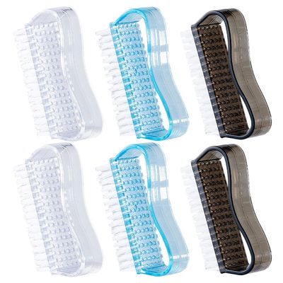 Beaupretty 6pcs Fingernail Brush Stiff Bristles for Nail Cleaning Versatile Tools for Nail Art and Gardening Transparent Colors