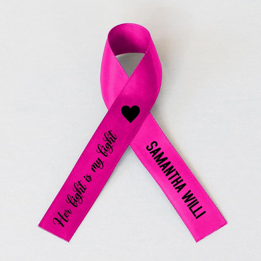 10pcs Personalized Ribbon Breast Cancer, Breast Cancer Awareness, Custom Name Pink Ribbons Breast Cancer Awareness P01