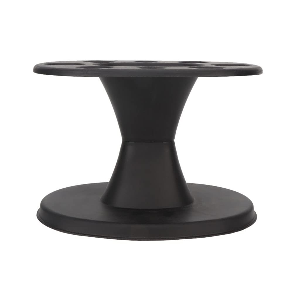 Brush Holder Plastic Round Comb Display Rack Shelf for Styling Accessories, Fits Roller Comb, Cushion Brush, Regular Combs 8 Holes Design Black