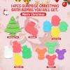 Bath Bombs for Kids, Christmas Bath Bombs for Women Girls Boys Toddler, 14 Packs Mini Bath Bombs Gift Set, Bubble Bath Fizzies Ball with Christmas, Tree Santa Claus, Snow Man, Reindeer and Stockings view 3