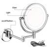 RomildaYuan Wall Mounted Bathroom Mirror Shaving Mirrors Make Up Wall Mounted LED Illuminated Mirror 5X Magnifying Extending Double Side & 360 Swivel, for Hotel, Rose Gold view 4