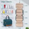 Wedama Toiletry Bag for Women, Hanging Travel Toiletry Bag with Jewelry Organizer Compartment Large Makeup Bag, PVC Waterproof Cosmetic Travel Bag for Travel Business Trips Camping Bathroom, Blue view 4