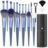 Makeup Brush Set, 17PCs Makeup Brushes with Foundation Eyebrow Blending Concealer Blush Eyeshadow Contour Lash Powder Brush, Make Up Brushes Kit with Organizer Travel Case (Medium, Blue) view 1