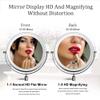 8" LED Wall Mounted Makeup Mirror Black, Upgrade Auto Off LED Shaving Mirror Touch Screen Adjustable Light Double Sided 1X/5X Magnifying Powered by 4 x AAA Batteries (Not Included) (1x/5x) ( Color : 1 view 2