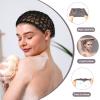 3 Pack Hair Nets Cap Mesh Crochet Sleeping Hairnet Rayon Knit Snood Hat Cover Short Hair Cover Mesh Wrapping Crochet Wave Cook Hats Rayon Cover Hair Wraps for Ballet Women(Grey/Black) view 2