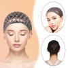 3 Pack Hair Nets Cap Mesh Crochet Sleeping Hairnet Rayon Knit Snood Hat Cover Short Hair Cover Mesh Wrapping Crochet Wave Cook Hats Rayon Cover Hair Wraps for Ballet Women(Grey/Black) view 4