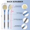 Back Scrubber Anti Slip for Shower, 21.7 Detachable Back Bath Brush for Shower, Back Scrubber, Exfoliation and Improved Skin Health for Elderly with Limited Arm Movement, Disabled (21.7 Blue) view 2