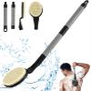 Back Scrubber Anti Slip for Shower, 21.7 Detachable Back Bath Brush for Shower, Back Scrubber, Exfoliation and Improved Skin Health for Elderly with Limited Arm Movement, Disabled (21.7 Black) view 1