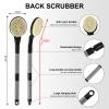 Back Scrubber Anti Slip for Shower, 21.7 Detachable Back Bath Brush for Shower, Back Scrubber, Exfoliation and Improved Skin Health for Elderly with Limited Arm Movement, Disabled (21.7 Black) view 2
