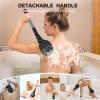 Back Scrubber Anti Slip for Shower, 21.7 Detachable Back Bath Brush for Shower, Back Scrubber, Exfoliation and Improved Skin Health for Elderly with Limited Arm Movement, Disabled (21.7 Black) view 3