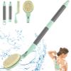 Back Scrubber Anti Slip for Shower, 21.7 Detachable Back Bath Brush for Shower, Back Scrubber, Exfoliation and Improved Skin Health for Elderly with Limited Arm Movement, Disabled (21.7 Cyan) view 1
