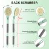 Back Scrubber Anti Slip for Shower, 21.7 Detachable Back Bath Brush for Shower, Back Scrubber, Exfoliation and Improved Skin Health for Elderly with Limited Arm Movement, Disabled (21.7 Cyan) view 2