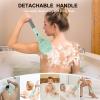 Back Scrubber Anti Slip for Shower, 21.7 Detachable Back Bath Brush for Shower, Back Scrubber, Exfoliation and Improved Skin Health for Elderly with Limited Arm Movement, Disabled (21.7 Cyan) view 3