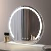 Lighted Vanity Mirror For Bedroom & Dressing Room, Large Cosmetic Mirror Table Top Illuminated LED Makeup Application 3 Color Dimmer And Touch Control , Light Up Mirror Rechargeable ( Color : White , view 1