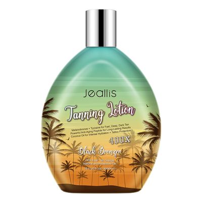 Jeallis Extreme Dark Tanning Lotion Accelerator for Indoor Tanning Beds & Outdoor Sun Tan with Bronzer to Get Dark Fast Tan, Bronzing Tanning Lotion with Tattoo Protecting Formula, DHA Free, 13.5oz