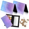 2 Pieces Magnetic Mermaid Empty Palette with Mirror and 36 Pcs Adhesive Metal Stickers Large Mermaid Makeup Empty Palette for Eyeshadow Lipstick Blush Powder view 1