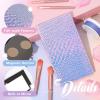 2 Pieces Magnetic Mermaid Empty Palette with Mirror and 36 Pcs Adhesive Metal Stickers Large Mermaid Makeup Empty Palette for Eyeshadow Lipstick Blush Powder view 3