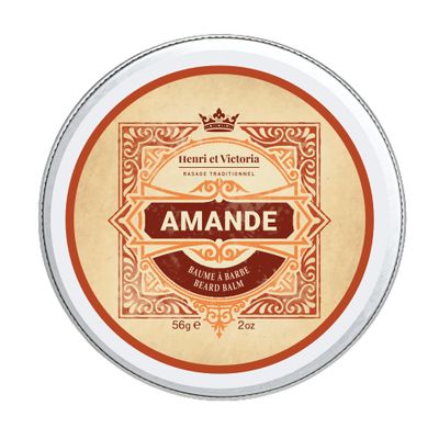 Beard Balm For Men - Moisturizing, Non-Greasy Beard Softener, Soothes and Nourish Beard and Skin, Prevents Dryness, Flaking, Dandruff, Skin Irritation, Ingrown Hairs, Handmade Beard Balm - Amande 56g