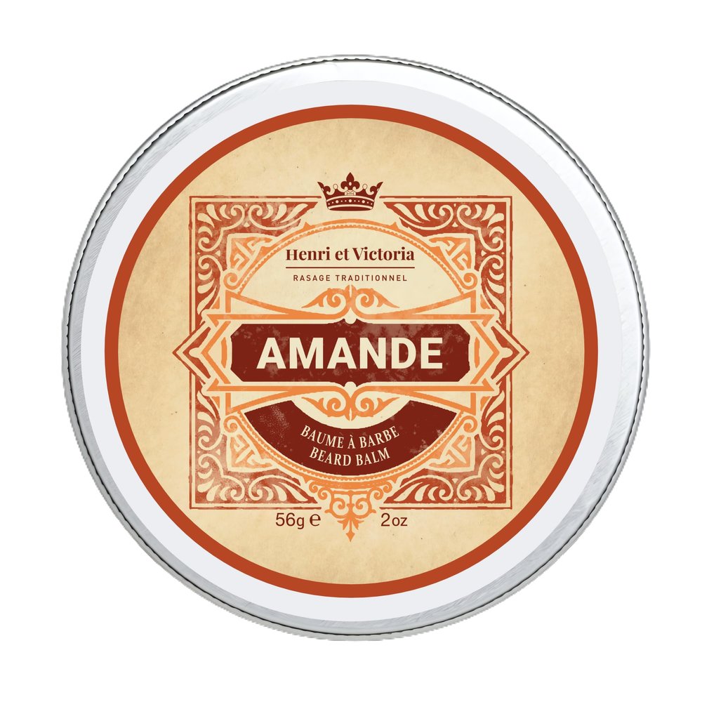 Beard Balm For Men - Moisturizing, Non-Greasy Beard Softener, Soothes and Nourish Beard and Skin, Prevents Dryness, Flaking, Dandruff, Skin Irritation, Ingrown Hairs, Handmade Beard Balm - Amande 56g