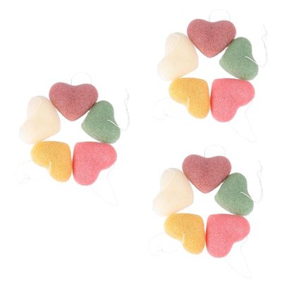 Beaupretty 15pcs Heart Shape Facial Sponge Pads for Deep Cleansing Gentle Exfoliation and Makeup Removal Soft Cleansing Puff for Daily Skin Care and Oil Control for Travel