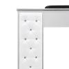 Drexel Manicure Table Tufted Side Panel Nail Desk with Marble Top, Modern White Diamond view 4