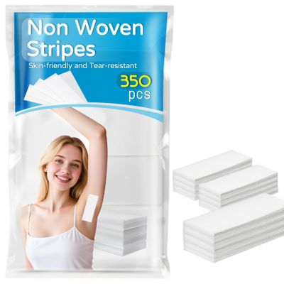 350 Wax Strips for Hair Removal - Non-Woven Fleece Waxing Strips,Skin-Friendly Tear-Resistant for Leg,Chest,Back,Face,Intimate Area - Waxing Kit for Women, Body Wax Strips (7.8" x 2.7",3.9" x 1.6")
