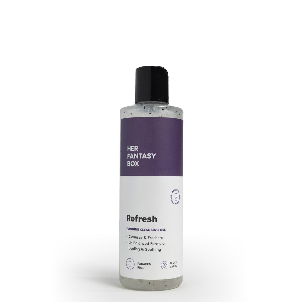 Her Fantasy Box | Refresh pH Balancing Shower Gel - Natural Feminine Hygiene Solution for Gentle Cleansing, Odor Control, and Skin Nourishment - pH-Balanced Formula for All Skin Types (8 oz)