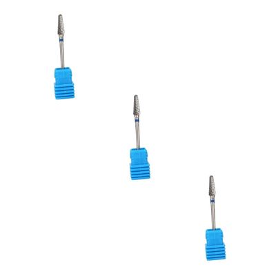 FOMIYES 3pcs Nail Art Supplies Nail Grinding Head Cuticle Drill Bit Tungsten Steel