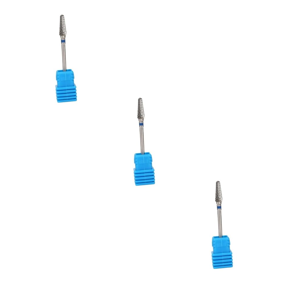 FOMIYES 3pcs Nail Art Supplies Nail Grinding Head Cuticle Drill Bit Tungsten Steel