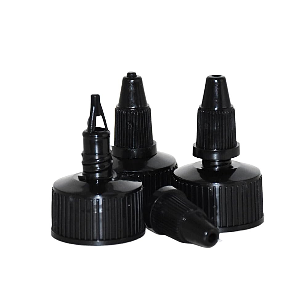 100pcs/lot Black Twist Top Caps, Bottle Cap Size (24/410) Replacement Caps for Squeeze Bottles Angelus Paint Bottles
