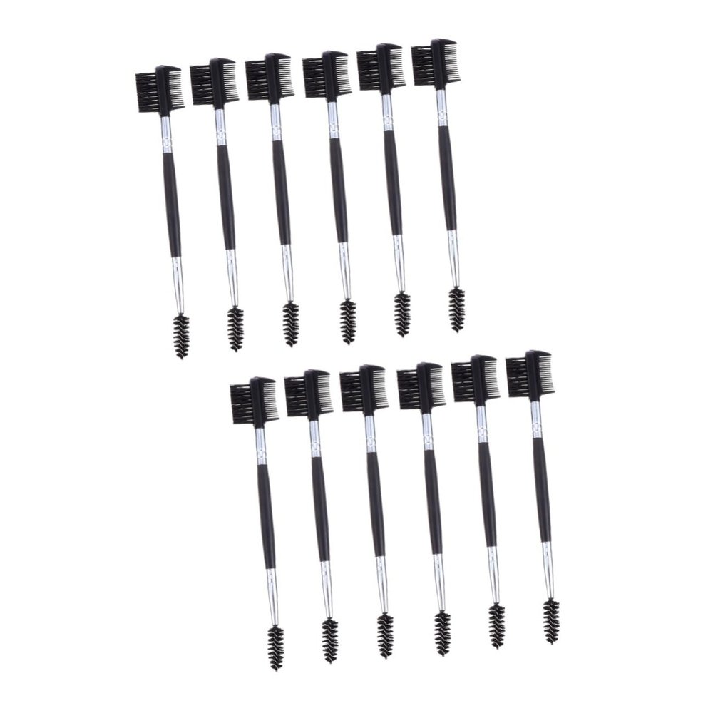 Beavorty 12pcs Eyelash Comb Brush Eyebrow Makeup Brush Grooming Eyebrow Tool Double Head Lash Combs Makeup Tool for Daily Use