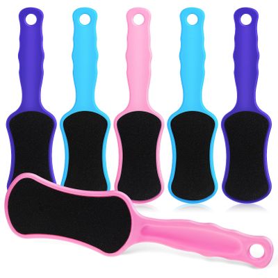 6 Pcs Double-Sided Foot Files Foot Exfoliator Tool with Handle for Dead Skin Removal and Pedicure Care