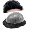 Toupee For Men Human Hair System Replacement Full Poly Skin Hairpiece Injected PU 8x10 Male Prosthesis Durable Wigs 7"X9"#60RY All Gray-120% Medium Light to Medium Density view 1