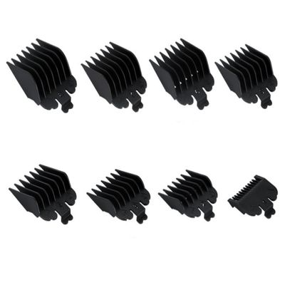 8 Pcs Professional Hair Clipper Combs Guides, Wahl Replacement Guards Set #3171-400  1/8 to 1 Fits Most Size Wahl Clippers/Trimmers