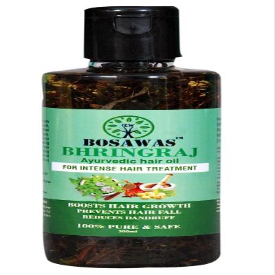 BOSAWAS Bhringraj Hair Oil 200ml | For Intense Hair Treatment | Boost hair Growth | Prevents Hair Fall | Reduces Dandruff