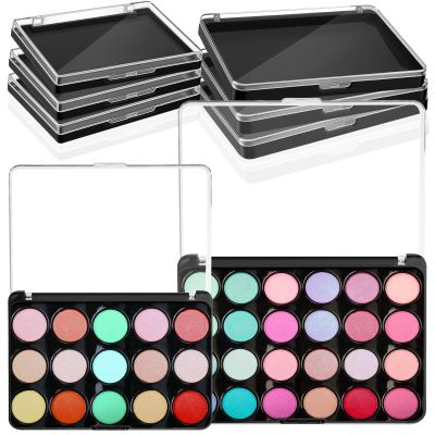 Ziliny 6 Pcs Empty Magnetic Makeup Palette with Clear Top Eyeshadow Palette Travel Makeup Pan DIY Dispensing Storage Box for Eyeshadow Lipstick Blush Powder Pigment, 2 Sizes