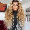 13X4 Honey Blonde Lace Front Wig Transparent Hd Lace Frontal Wig Preplucked Curly Human Hair Wigs For Women Natural Color 8inches#13x4 Frontal Wig 180 view 3