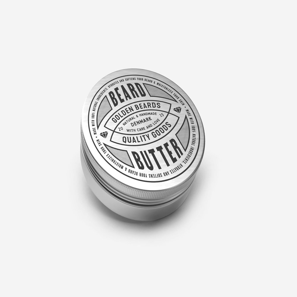 Golden Beards Kobenhavn BALM GROOMING OIL Beard Butter  Unscented Natural Blend with Cocoa, Shea & Coconut Oils  100ml Vegan Beard Softener & Repair Butter for Hydration & Volume, Handmade