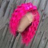 13X4 Pink Blue Deep Wave Wig Ginger Blue Lace Front Bob Wigs Full Lace Frontal Human Hair Wig For Women Hot pink Wig 8inches#13x4 Frontal Wig 150 view 1