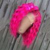 13X4 Pink Blue Deep Wave Wig Ginger Blue Lace Front Bob Wigs Full Lace Frontal Human Hair Wig For Women Hot pink Wig 8inches#13x4 Frontal Wig 150 view 3