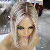13X4 Silk Base Lace Front Wig Brown Ash Blonde Highlight Wig Lace Frontal Short Bob Human Hair Wigs For Women Highlight Wig 2 16inches#13x4 180 Density view 2