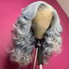 13X4 Gray Loose Wave Lace Front Wig 13X6 Hd Lace Frontal Wig Brazilian Remy Human Hair Wigs For Women 360 Frontal Wig 22inches#180 Density view 2