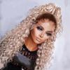 13X4 Ash Blonde Curly Human Hair Wigs For Women 180% Remy Wigs 13X6 Hd Lace Deep Wave Brazilian Wig 13x4 Frontal Wig 14inches#130 Density view 3